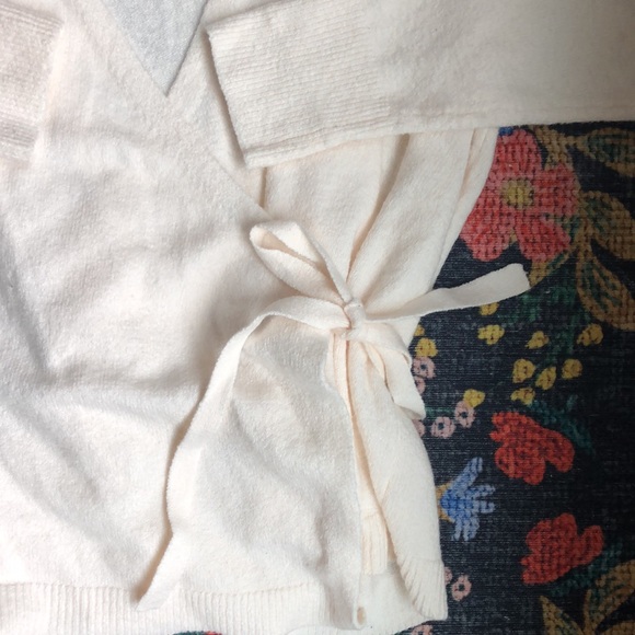 Loft Ivory Cozy Wrap Sweater, Size Medium - Picture 3 of 11